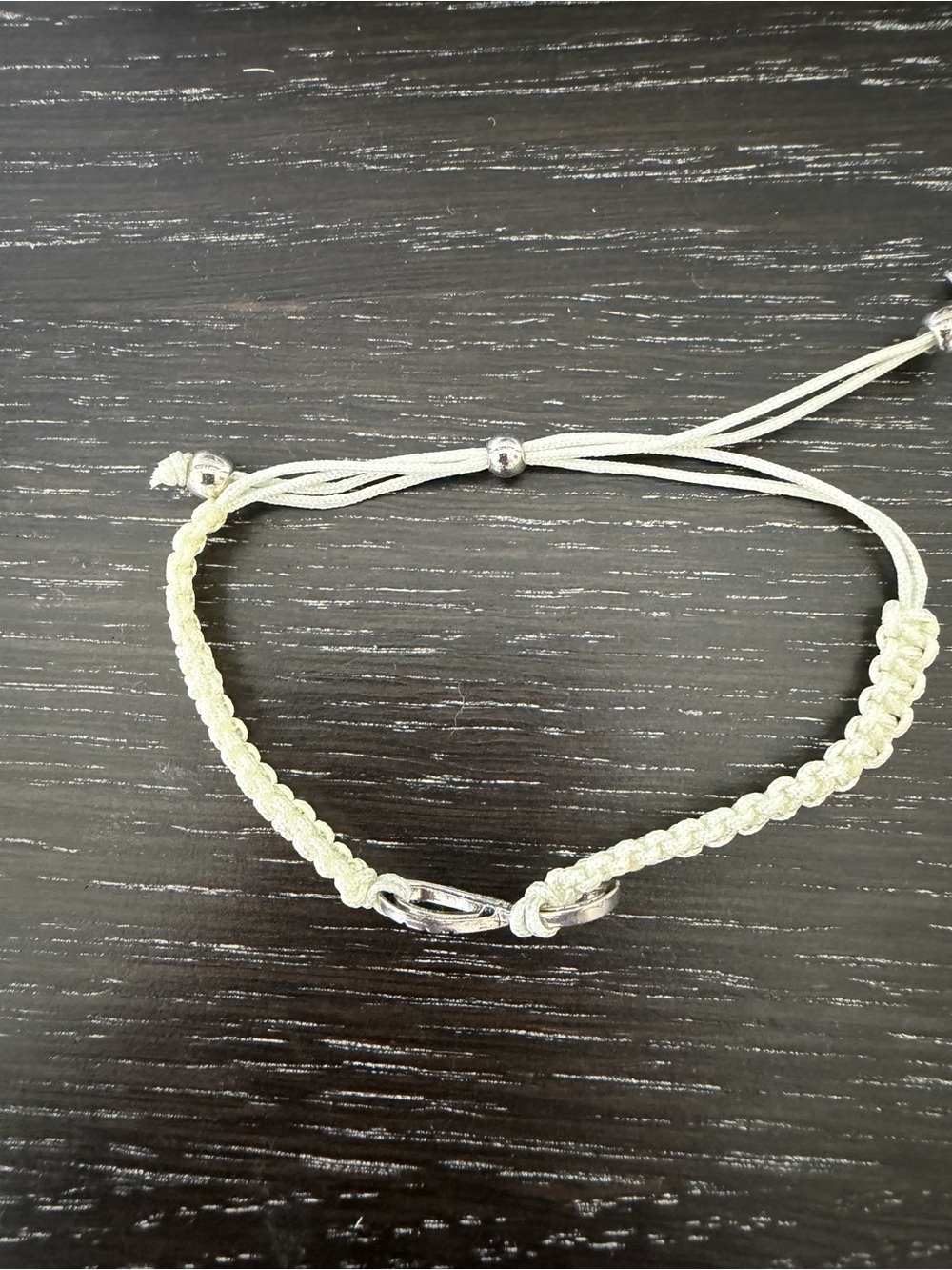 Source Unknown ivory Braided Kids Bracelet with Silver Accent